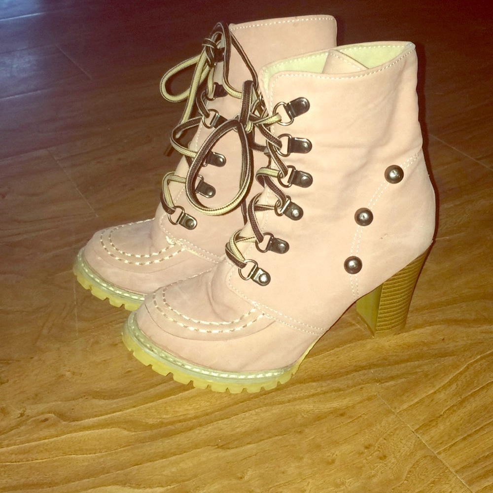 Pink Combat Heels